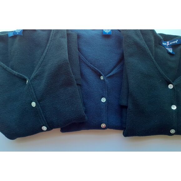 Devon & Jones Stretch Cotton Blend Knit Ribbed VNeck Button Cardigan Lot of 3 S - Picture 5 of 12